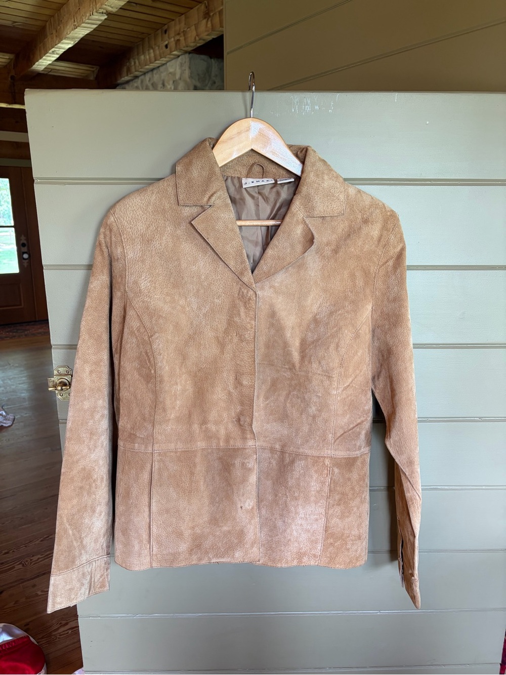 J. Khaki Women's Suede Blazer in Light Brown